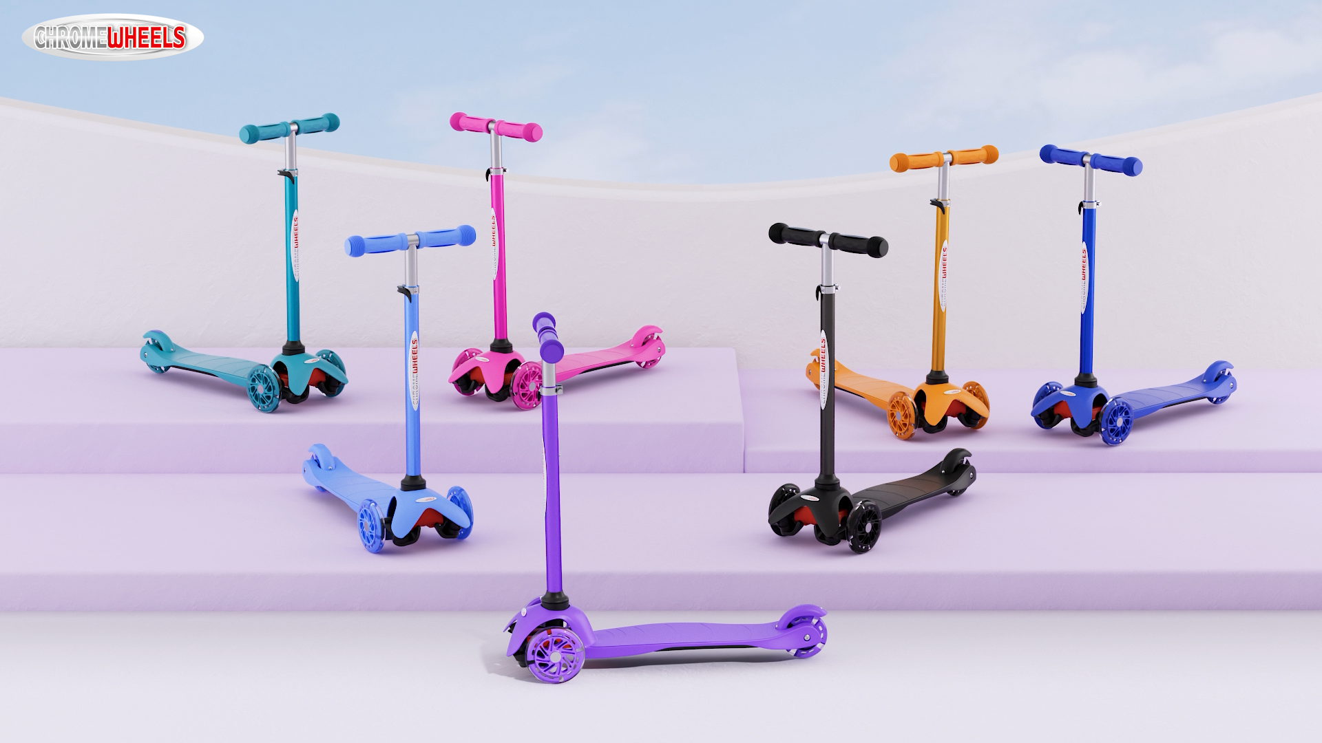 Amazon.com : ChromeWheels Mini Scooter for Toddlers, Deluxe 3